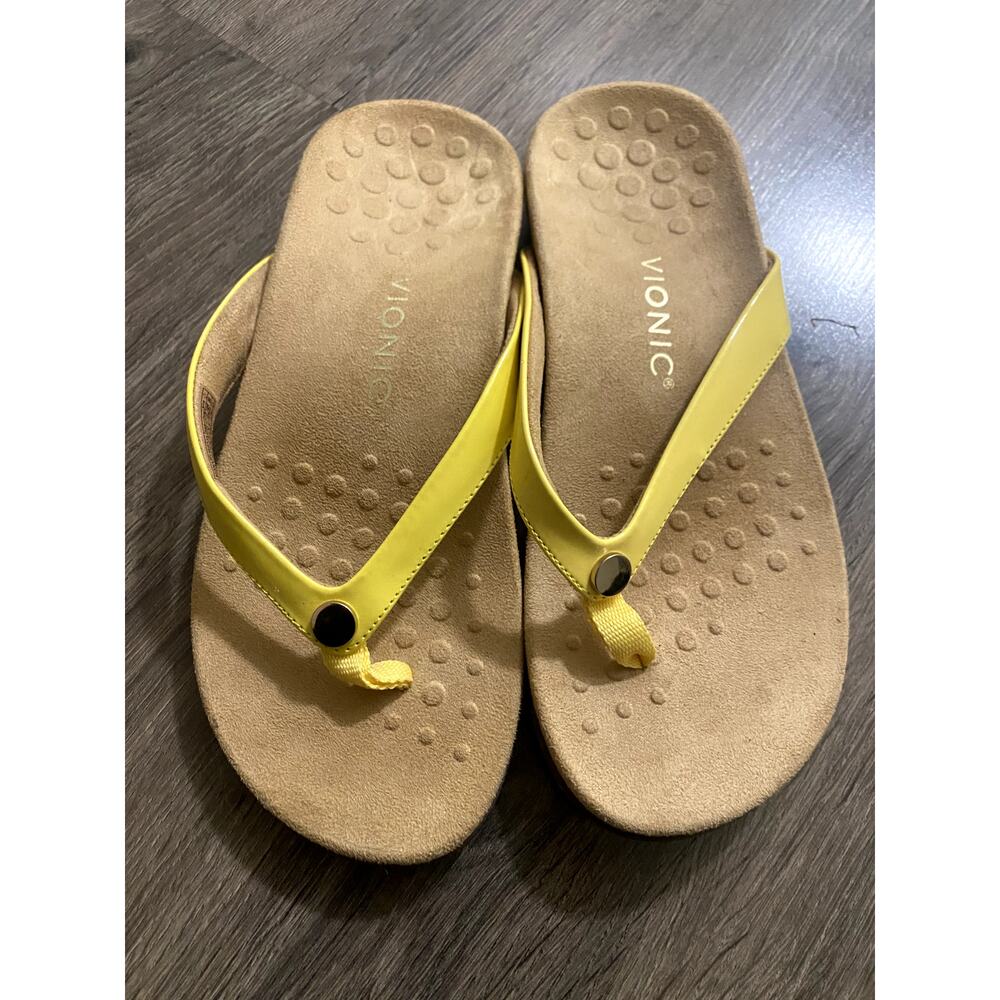 Vionic Women's Yellow Mona Thong Sandals US 8/UK 6/ EU 39 - Picture 6 of 8